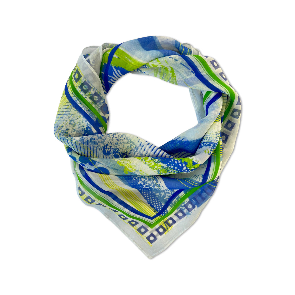 Colorful patterned scarf on a white background